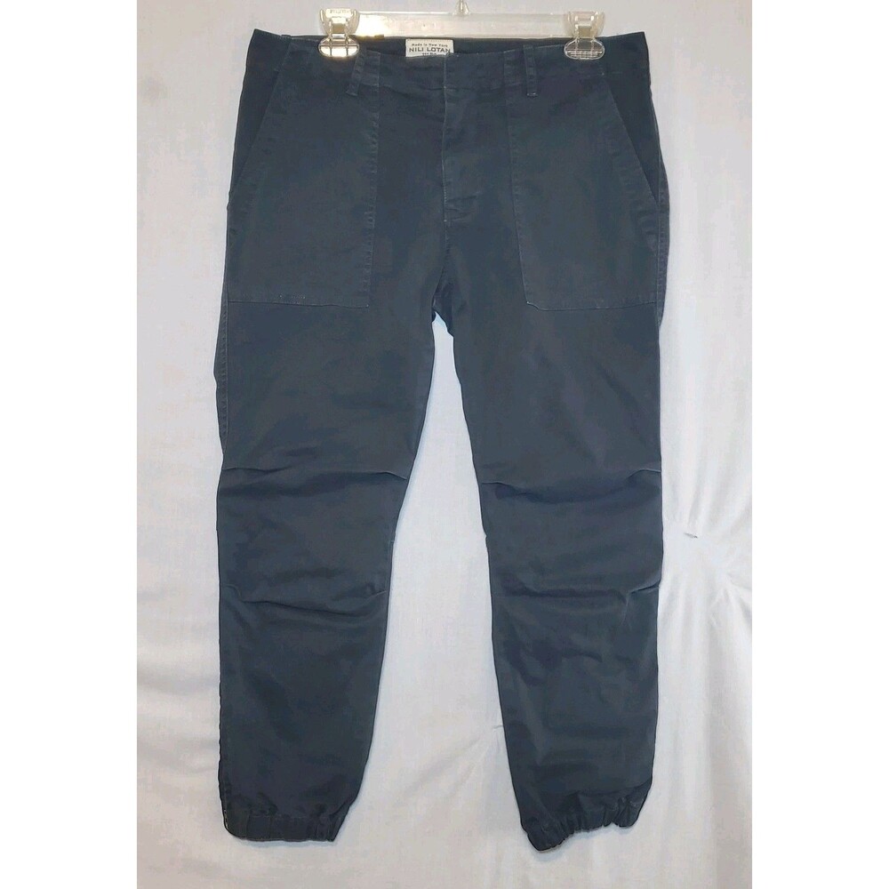 Nili Lotan French Military Cotton Jogger Pants Black Womens Sz 8 MSRP $345